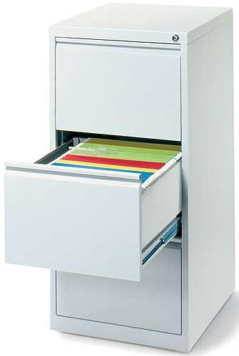 Lüllmann Büro Hängeregistratur Schrank komplett montiert Hängeregisterschrank für DIN A4 Hängemappen 101x40x62cm (HxBxT) mit 3 Schüben, einbahnig 560310