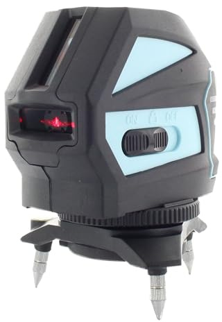 hedue® Linienlaser L1 - Roter Kreuzlinienlaser mit magnetischer Halterung (Multifunktions-Adapter), sichtbarer Arbeitsradius bis 15 m, 3 x AA-Batterie, in Tasche
