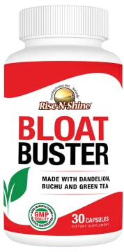 Rise-N-Shine Bloat Buster Water Pills with Dandelion, Green Tea, Apple Cider Vinegar and More to Help Water Retention and Bloating 30 Count