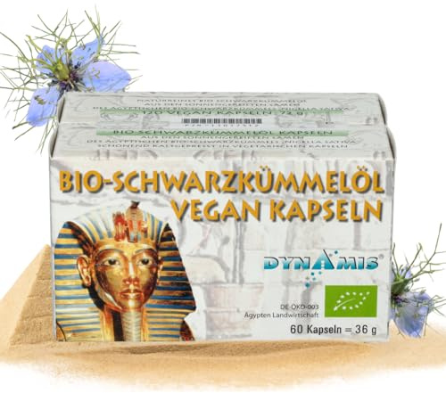 DYNAMIS Bio Schwarzkümmelöl Kapseln Vegan 120 Stück – Kaltgepresst & Nativ – 100% Rein