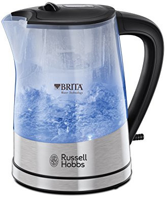 Russell Hobbs Bouilloire Electrique [Filtre] Purity (1,5L, 2200W, Cartouche Filtre Brita Maxtra & anticalcaire + indicateur de changement,Ebullition Rapide,Ecoulement parfait, Eclairage bleu) 22850-70