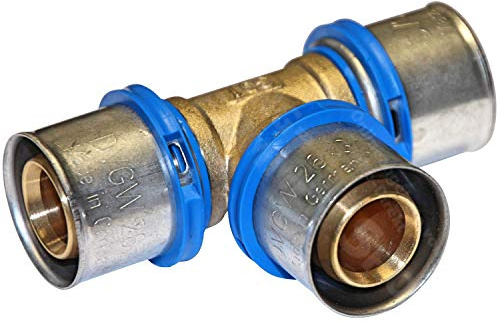 EasyPRESS Pressfitting T-Stück DVGW für Mehrschichtverbundrohr u. PE-RT (Pressprofil: TH - Kontur) T-Stück in (20 mm)