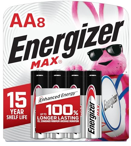 Energizer MAX AA Batteries (8 Pack), Double A Alkaline Batteries