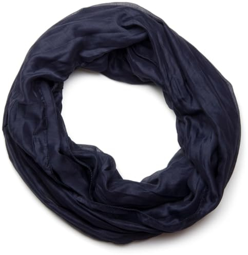 styleBREAKER leichter unifarbener Loop Schlauchschal | Sommerschal aus fließendem Material | Seidiges Halstuch für Damen & Herren | Weich, Luftig & Modisch | 77 x 46 cm, Farbe:Midnight-Blue