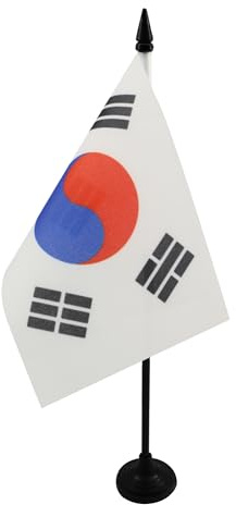 AZ FLAG Bordsflagga Sydkorea 15x10 cm Sydkoreansk 100D Polyester Plastfot