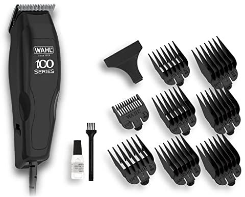 WAHL Home Pro 100 cortapelo, con cable, para hombres, con accesorios, 8 peines de sujeción (3 - 25 mm), protector de cuchilla, aceite para cuchillas