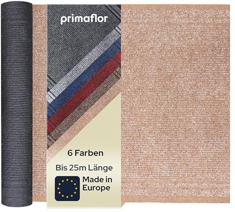 Primaflor Sauberlauf - Malaga Beige | 0,66m x 4,00m | Rutschfester Schmutzfangläufer Meterware, Schmaler Küchen-Läufer nach Maß, Zuschneidbarer Teppichläufer, Eingangsmatte für Flur und Windfang