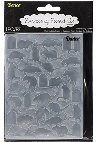 Darice 1219-132 Prägeschablone, Mäuse und Tür, Plastik, transparent, 10,8 x 14,6 x 0,4 cm