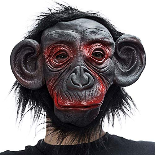 GOODS+GADGETS® Gorilla Maske Latex - Realistische Affenmaske Vollmaske | Schimpansen-Affenmaske mit Kunstfell - Halloween, Fasching, Planet der Affen - One Size für Erwachsene