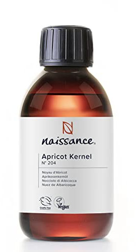 Naissance Aprikosenkernöl (Nr. 204) - 225ml - Aprikosenöl für Gesicht, Körper, Massage, Kosmetik, Haut, Nägel, Haare, Lippenpflege