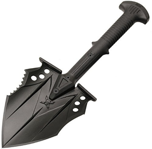 M48 Kommando Tactical Shovel Entrenchment Tool – Black Oxide Coating, Sharpened Edges for Cutting, Tough Glass-Fiber-Reinforced Nylon Handle – The Ultimate Tactical Shovel - 16 1/4 Overall