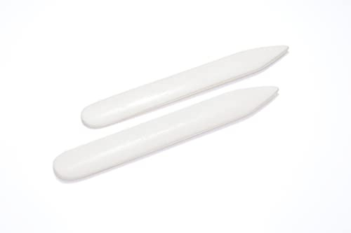 hf hajo - fix Magnet- | Klebe- | Schneideprodukte Falzbein aus Knochen, 12cm, 2 Stück – zum Falten von Papier oder Karton, Lederverarbeitung, Falzen