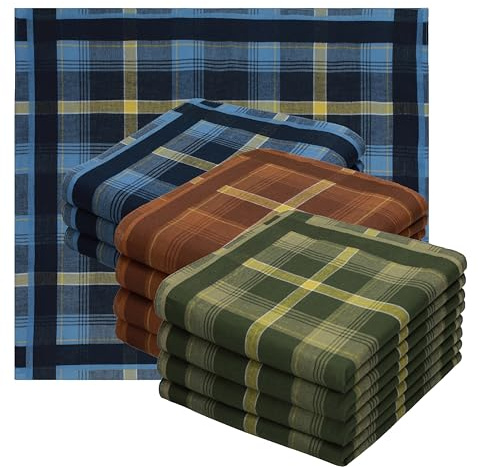 Betz Stofftaschentücher Herren 12 Stück – 100% Baumwolle – Größe 40x40 cm und 43x43 cm – Klassisches Taschentuch Set – Waschbar & langlebig - in verschiedenen Designs und Farben