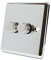 AET CPC2GDIM4 Polished Chrome Classical 400W-10 Amp Double 2 Gang 2 Way 400W Light Dimmer Switch, 400 W