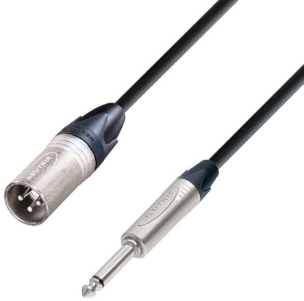 Adam Hall Cables 5 STAR MMP 0300 - Mikrofonkabel, Neutrik 3-Pol XLR male auf 6,3 mm Klinkenstecker mono, schwarz, 3m
