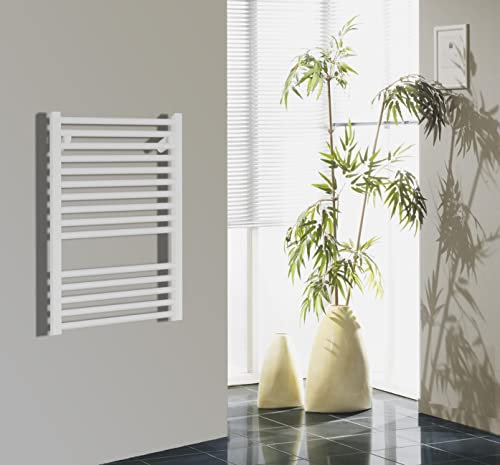 BADHEIZKÖRPER weiß Design Berlin 1 69x50 cm 387 Watt SZAGATO Heizkörper Bad Seitenanschluss Handtuchhalter vertikal Handtuchwärmer Handtuchtrockner Heizung Badezimmer Rohrheizkörper Radiator