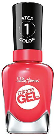 Sally Hansen Miracle Gel Nagellack ohne künstliches UV-Licht Redgy, Neon-Rot, mit intensiv glänzendem Gel-Finish, Nr. 330, (1 x 14,7 ml)