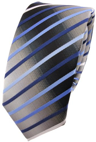 TigerTie schmale Designer Krawatte in gestreift gemustert - Schlips Binder Tie