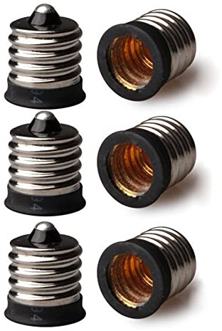 FINELED 6-Pack Intermediate E17 Base to Candle Candelabra E12 Base Light Fixture Bulb Socket Adapter Reducer (6PACK)