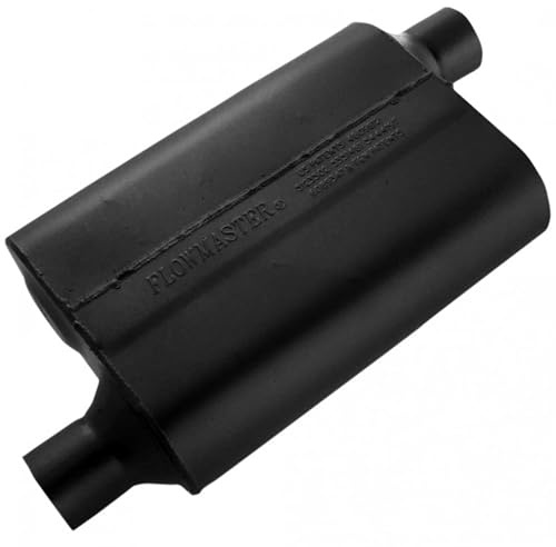 Flowmaster 40 Series Original Chambered Muffler – 2.25” Offset In / 2.25” Offset Out – Aggressive Sound – 16-Gauge Aluminized Steel – For Muscle Cars, Street Rods, Trucks & SUVs (42443)