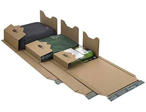 progressPACK Universal-Versandverpackung Premium PP B22.02 aus Wellpappe, DIN A5, 217 x 155 x bis 60 mm, 20-er Pack, braun