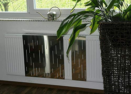 Szagato Heizkörperverkleidung Edelstahl poliert RAIN 60x60cm Set=2 | Edelstahl Heizungsverkleidung Abdeckung für Heizkörper Heizungsabdeckung Verkleidung Heizkörpern Heizkörperabdeckung