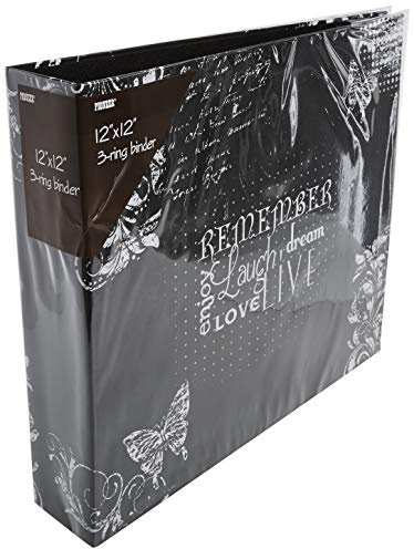 Pioneer Photo Albums Fotoalben T-12CHLK/R 3-Ring-gedruckte Kreidetafel-Design-Binder Remember Scrapbook, 30,5 x 30,5 cm, PVC, 30,5 x 30,5 cm
