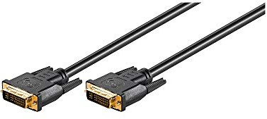 Goobay 69207 Câble DVI-I FullHD Dual Link, Doré, 5m Longueur