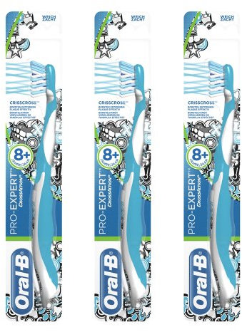 Oral-B Pro Expert Cross Action, Zahnbürste, ab 8 Jahre, 3er Pack (3 x Stück)