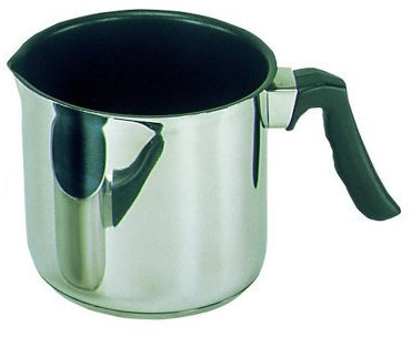 Karl Krüger - Cazo para leche (antiadherente, acero inoxidable, con revestimiento antiadherente), color plateado