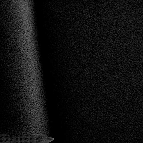 TOLKO Kunstleder Meterware | weiches Premium Lederimitat für Stuhl Bank Sessel Sofa Sitzbezug Bezugstoff in Rindsleder Optik 140cm breit Polsterstoff Polsterbezug Möbelstoff (Schwarz)