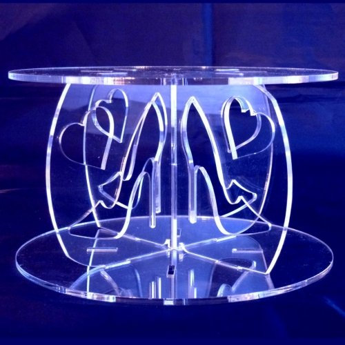 Super Cool Creations High Heels & Hearts Round Acrylic Pillars Wedding & Party Cake Separators/Stands 18cm - 15cm