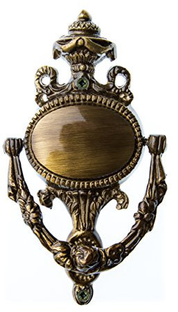 HUBER Türklopfer Antike 12455 schwere Ausführung, Messing patiniert, witterungsbeständig