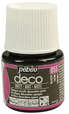 Pébéo 204055 - Pintura acrílica (Mate, 45 ml), Color Negro