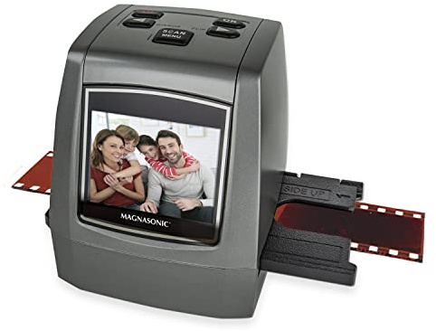 Magnasonic All-in-One High Resolution 24MP Film Scanner, Converts 35mm/126KPK/110/Super 8 Films, Slides, Negatives into Digital Photos, Vibrant 2.4 LCD Screen, Impressive 128MB Built-in Memory
