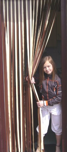 Roehrenblende als Tuervorhang, Fliegen – und Mueckenschutz, Tuerblende – Kaffee/Creme