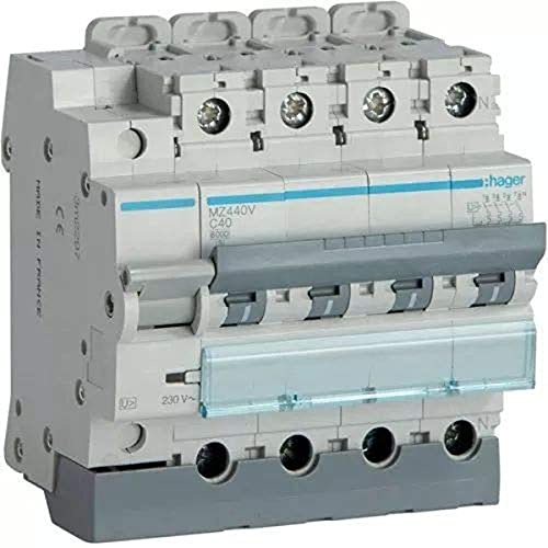 Interruptor automatico + Limitador sobretensiones permanentes Hager MZ440V 4 Polos 40A