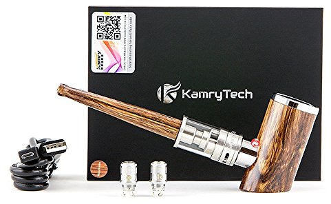 K1000 Plus Komplettpaket Elektronische Pfeife Perfektioniertes Dampfen mit variablem Lufteinlass und Sub-Ohm-Tank (Holz Schwarz) Keine Flüssigkeit, freies Nikotin