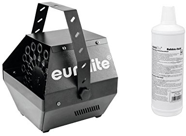 EUROLITE Set B-100 Seifenblasenmaschine schwarz DMX + Seifenblasenfluid 1l | DMX-Seifenblasenmaschine, für hängende und stehende Montage inklusive 1l Seifenblasenfluid