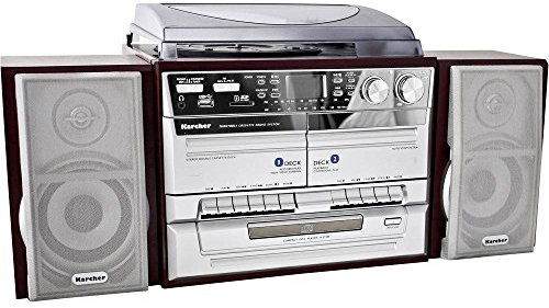 Karcher KA 320 Kompaktanlage (CD-Player, Kassettenspieler, Schallplattenspieler, USB, Radio, Fernbedienung)