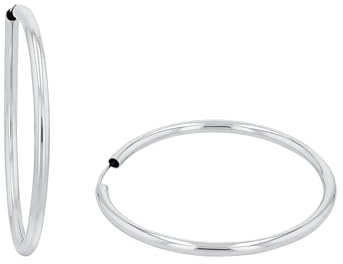 Amor Creolen 925 Sterling Silber Damen Ohrschmuck, 4,5 cm, Silber, Kommt in Schmuck Geschenk Box, 9061778