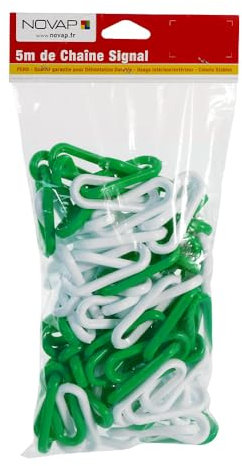 novap – Kunststoff Signal Kette 8 mm Durchmesser – 5 m – grün/weiß