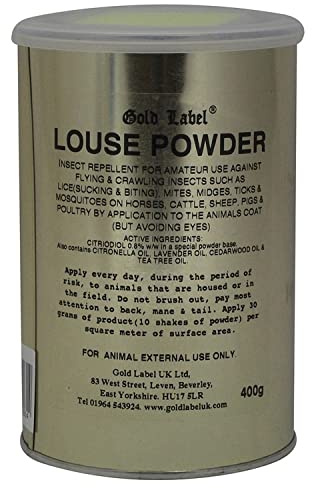 Gold Label Louse Powder for Horses, 400g - Non- Toxic lice repellent