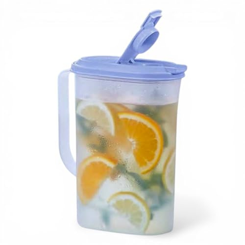 Tupperware Vintage Slim Line Kühlschrankkrug mit blauer Dichtung, 2 l