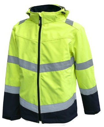 DASSY® Malaga Warnschutz Softshell-Jacke - Größe L - NEONGELB/DUNKELBLAU