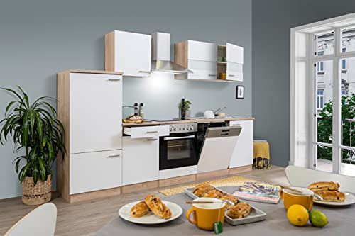 respekta Merle Cocina Americana, Madera de ingeniería, Blanco, 280 cm