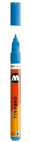 Molotow ONE4ALL Acryl-Marker, 2 mm, stoßblau, 1 Stück (127.205) Paint Marker - 1.5mm Shock Blue Middle