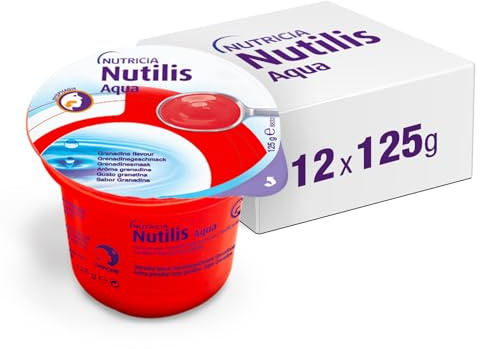NUTILIS AQUA GEL, Acqua Gelificata Pronta all'uso, Gusto Granatina, 12x125g