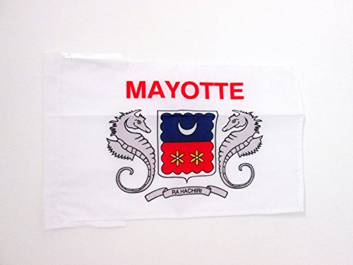 AZ FLAG Drapeau Mayotte 45x30 cm Mahorais Polyester 100D Cordelettes | Usage intérieur et extérieur Drapeau décoratif coutures doubles et bords renforcés