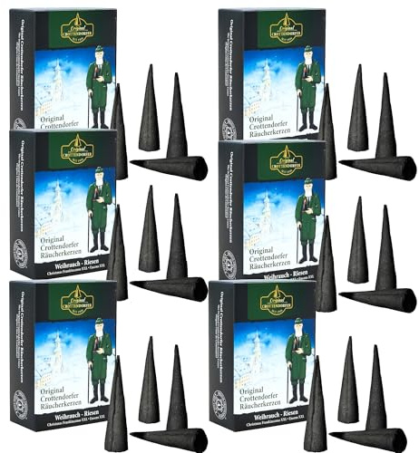 ZKMAGIC Crottendorfer Räucherkerzen Original - Weihrauch-Riesen Erzgebirge, 6x20 Sparpack, 120 Stück